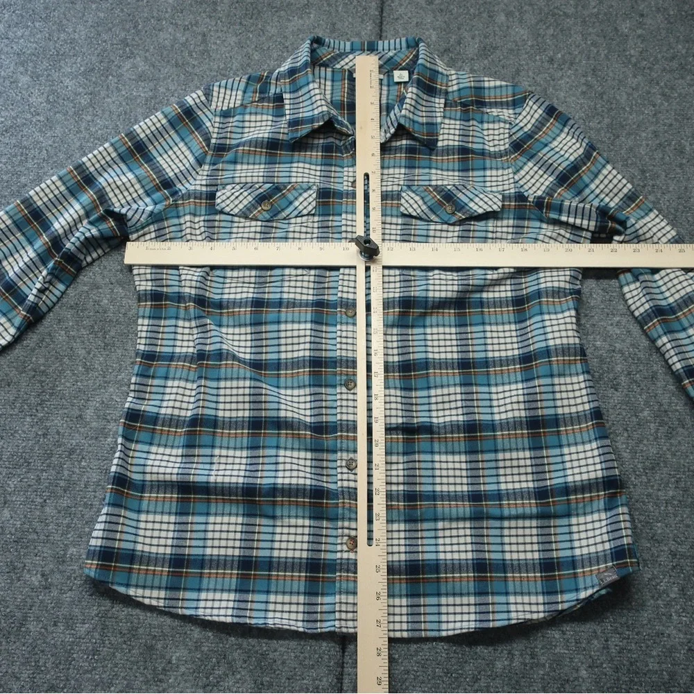 L.L. Bean Women's Blue and White Plaid Button-Down Shirt